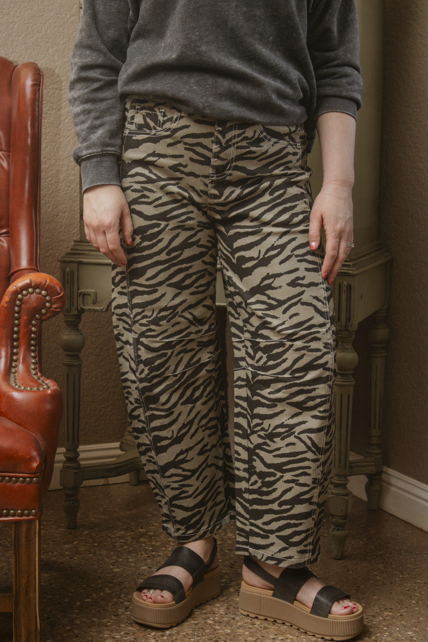 Zebra Barrel Jeans