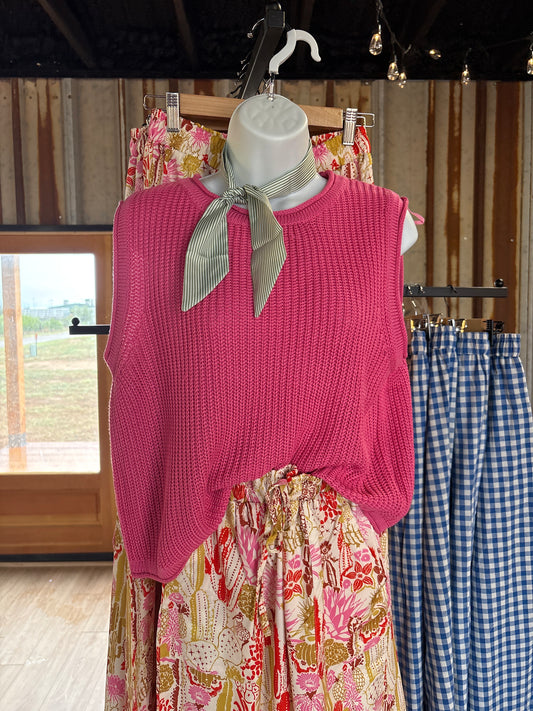 Pink Knit Sweater vest