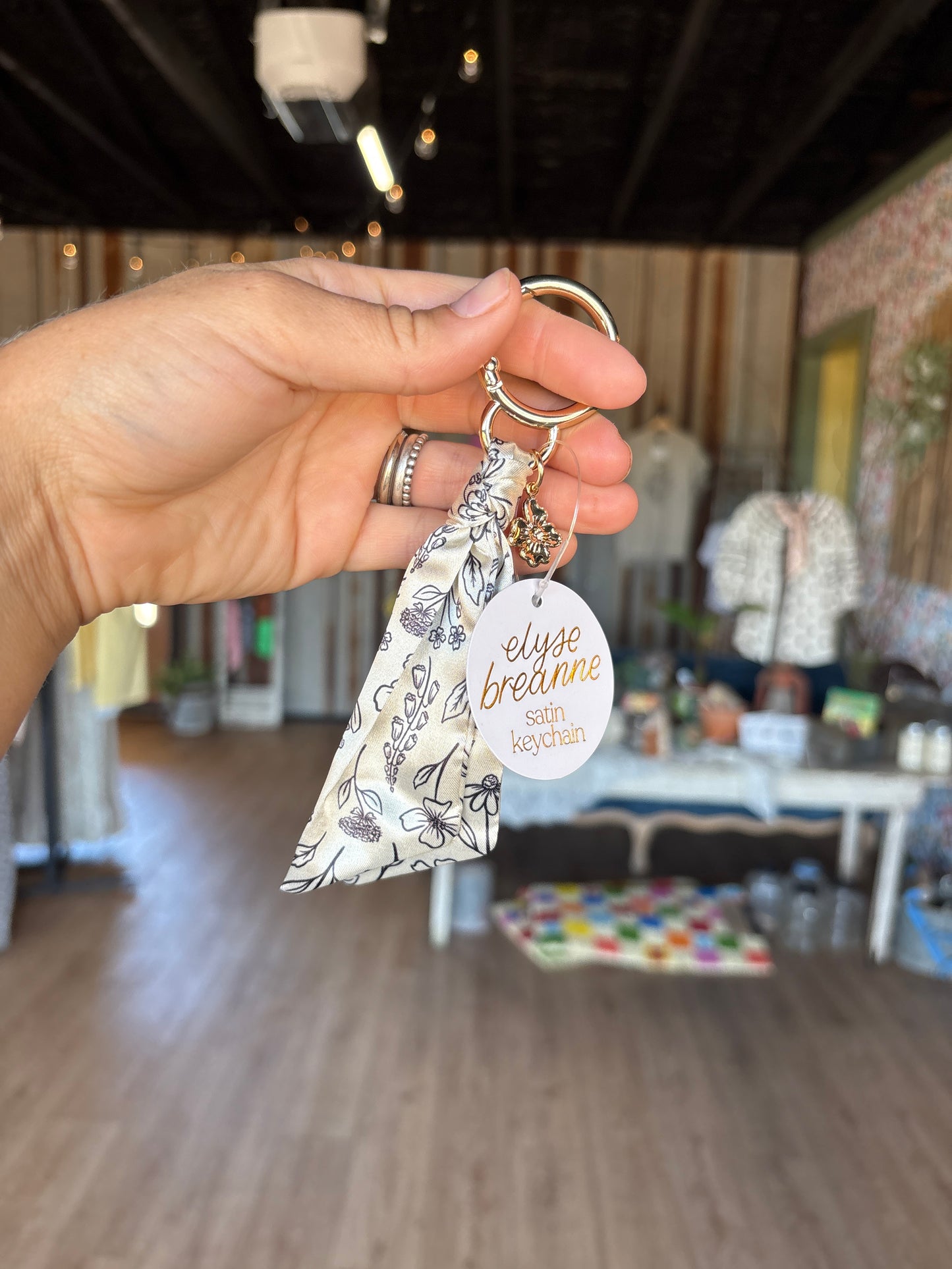 Satin Floral Keychains