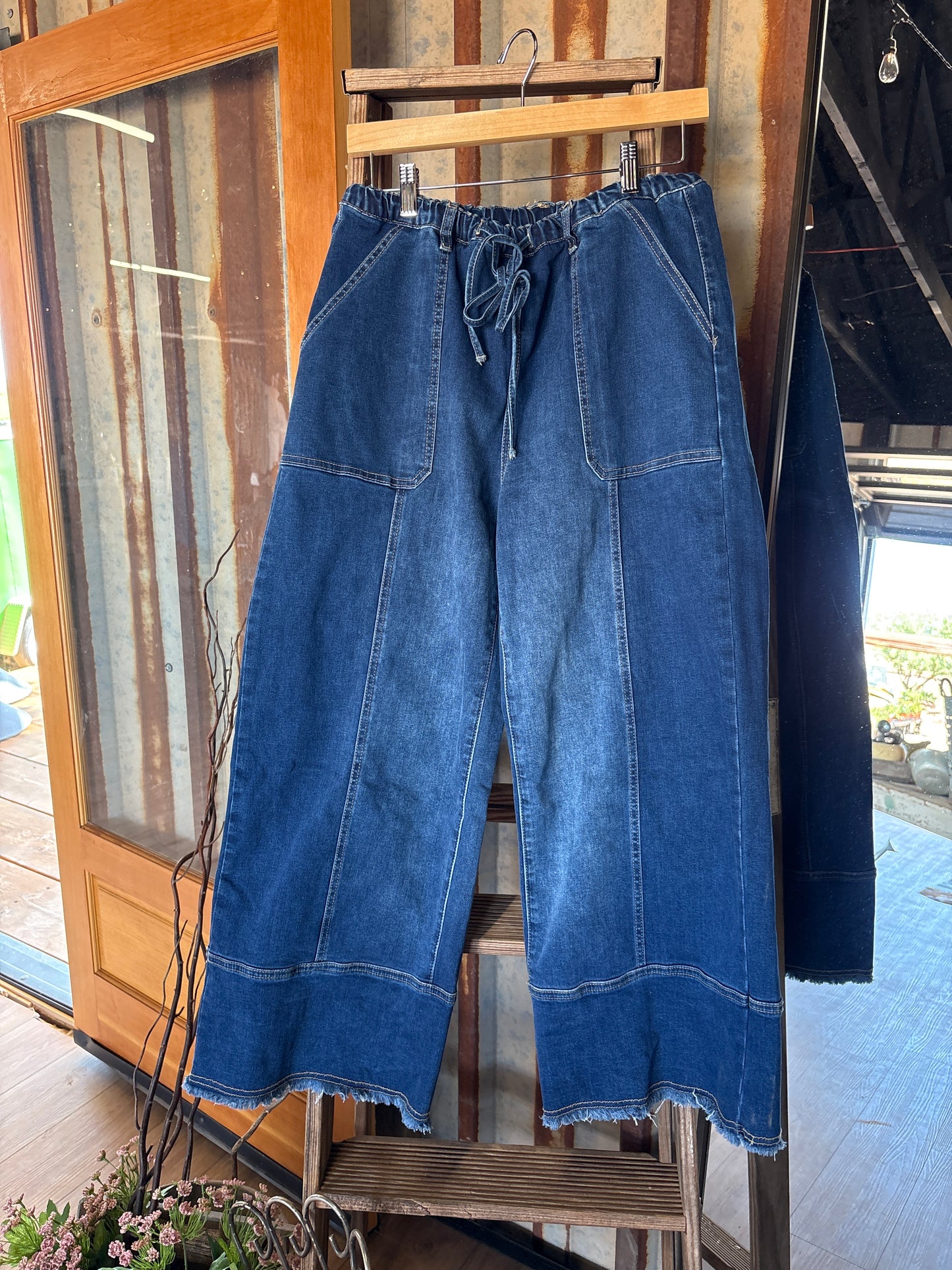 Dark Denim Patched Pants