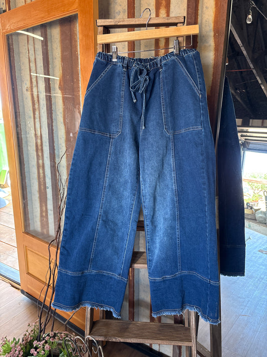 Dark Denim Patched Pants