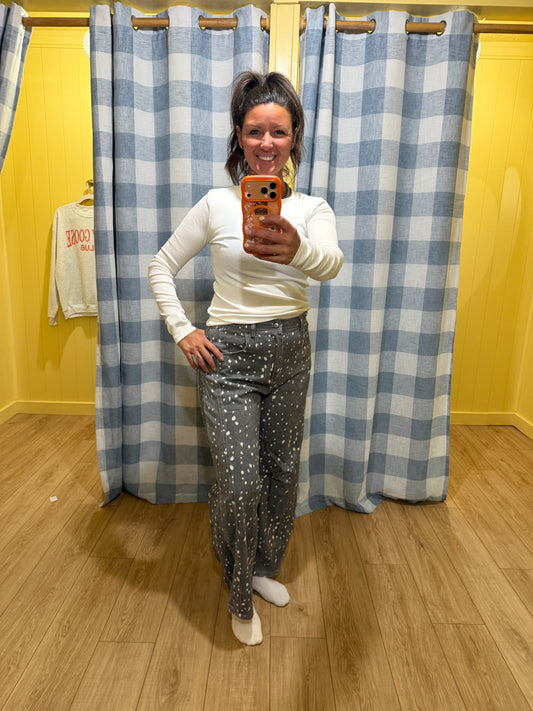 Gray Bambi Barrel Pants