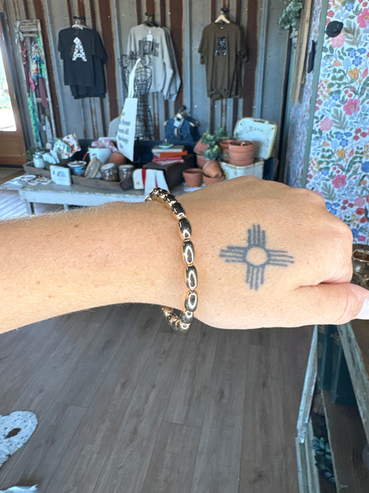 Gold Bullet Stretch Bracelet