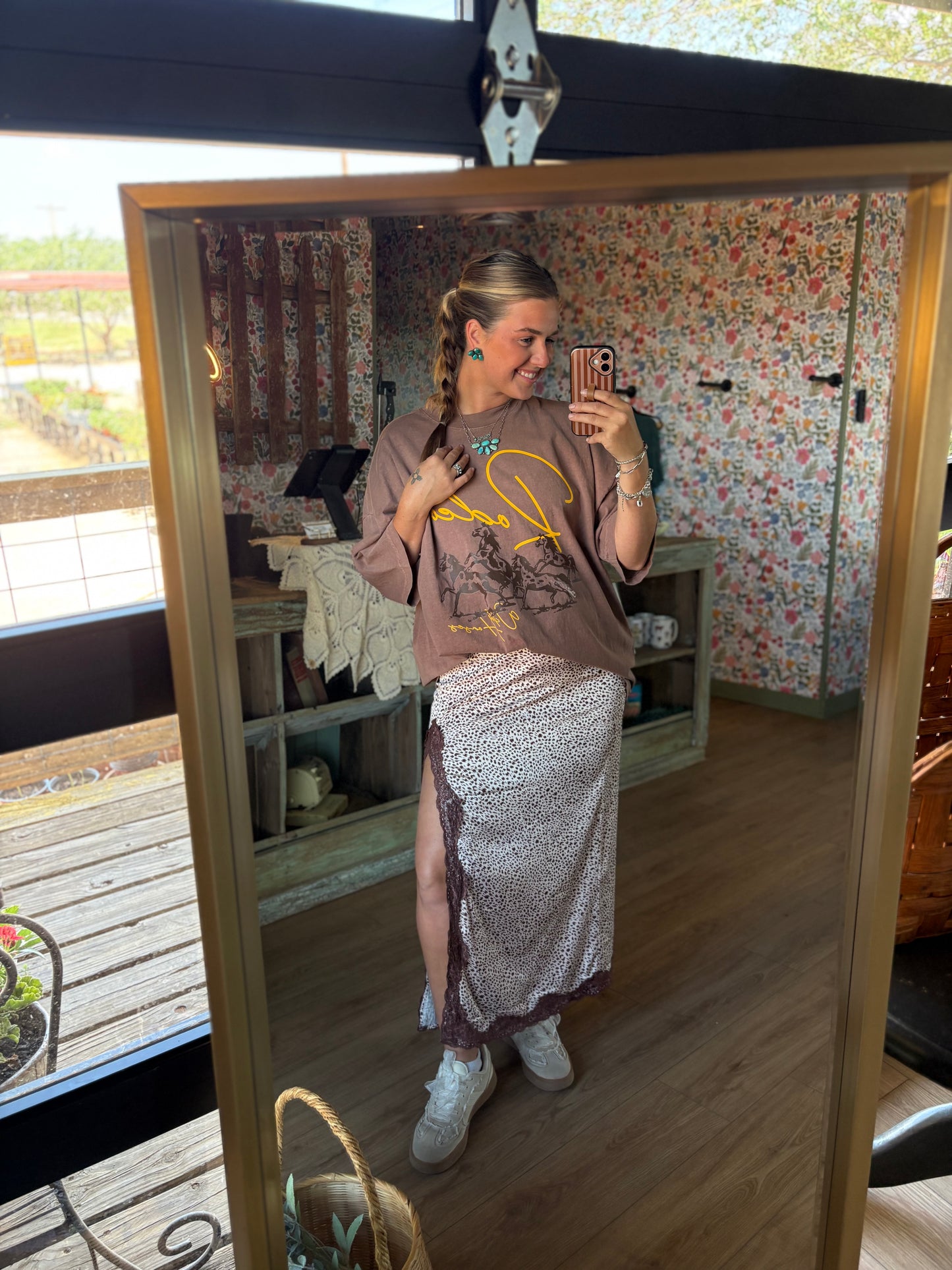 Western Lace Maxi Skirt