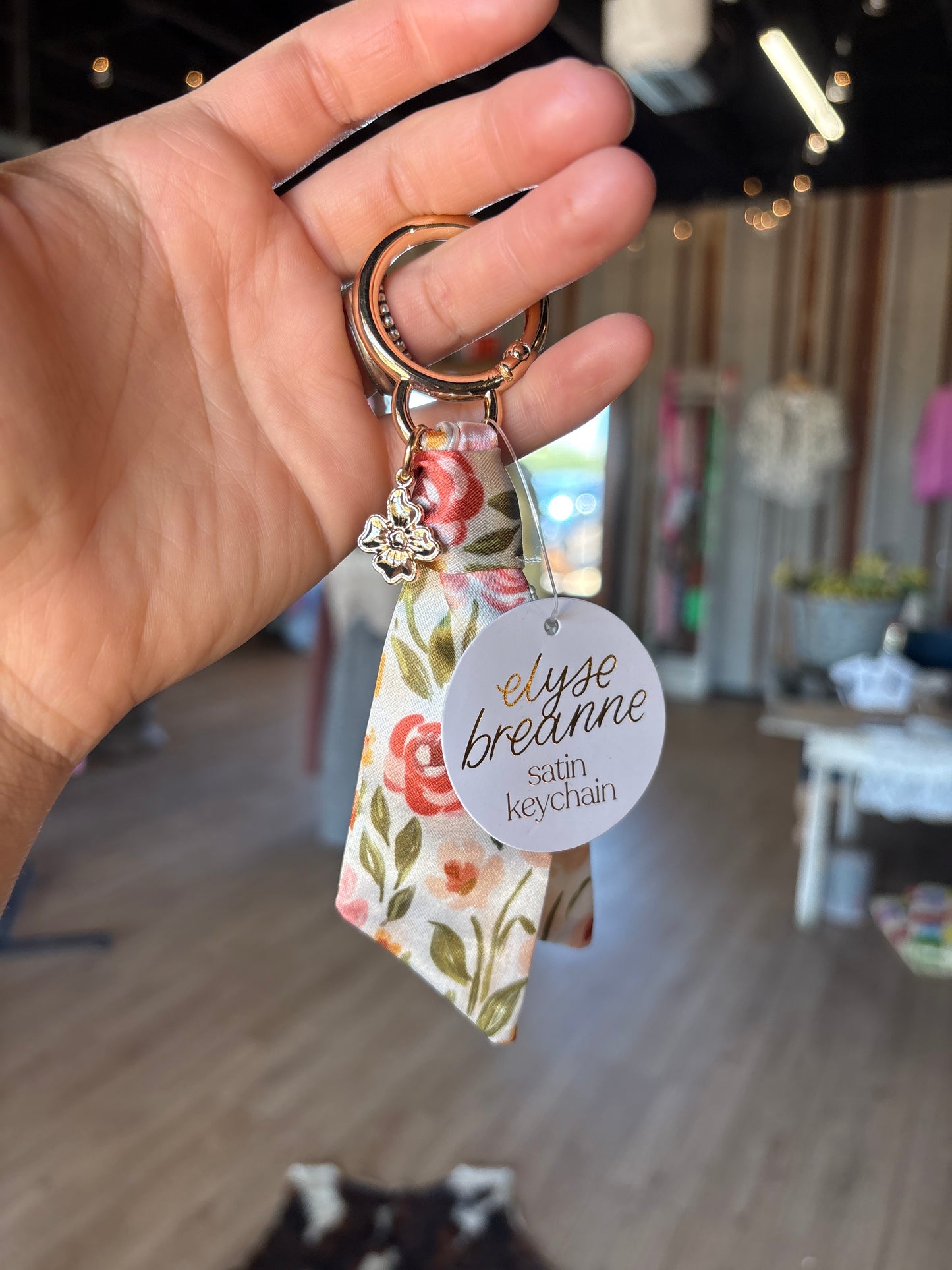 Satin Floral Keychains