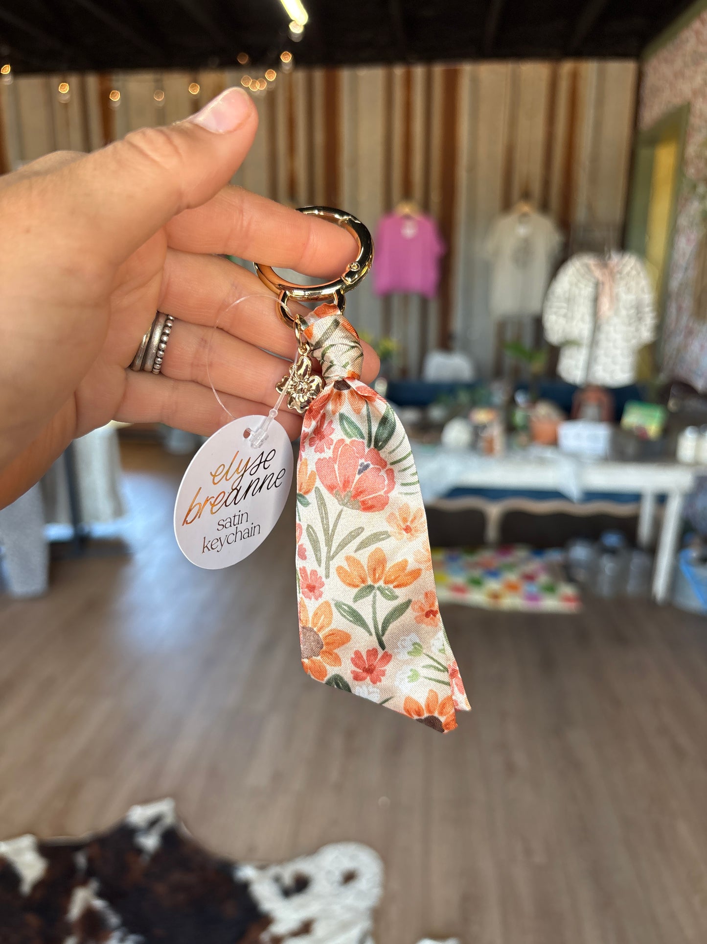 Satin Floral Keychains