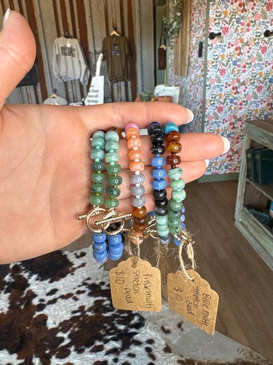 Multi color stretch bead bracelet