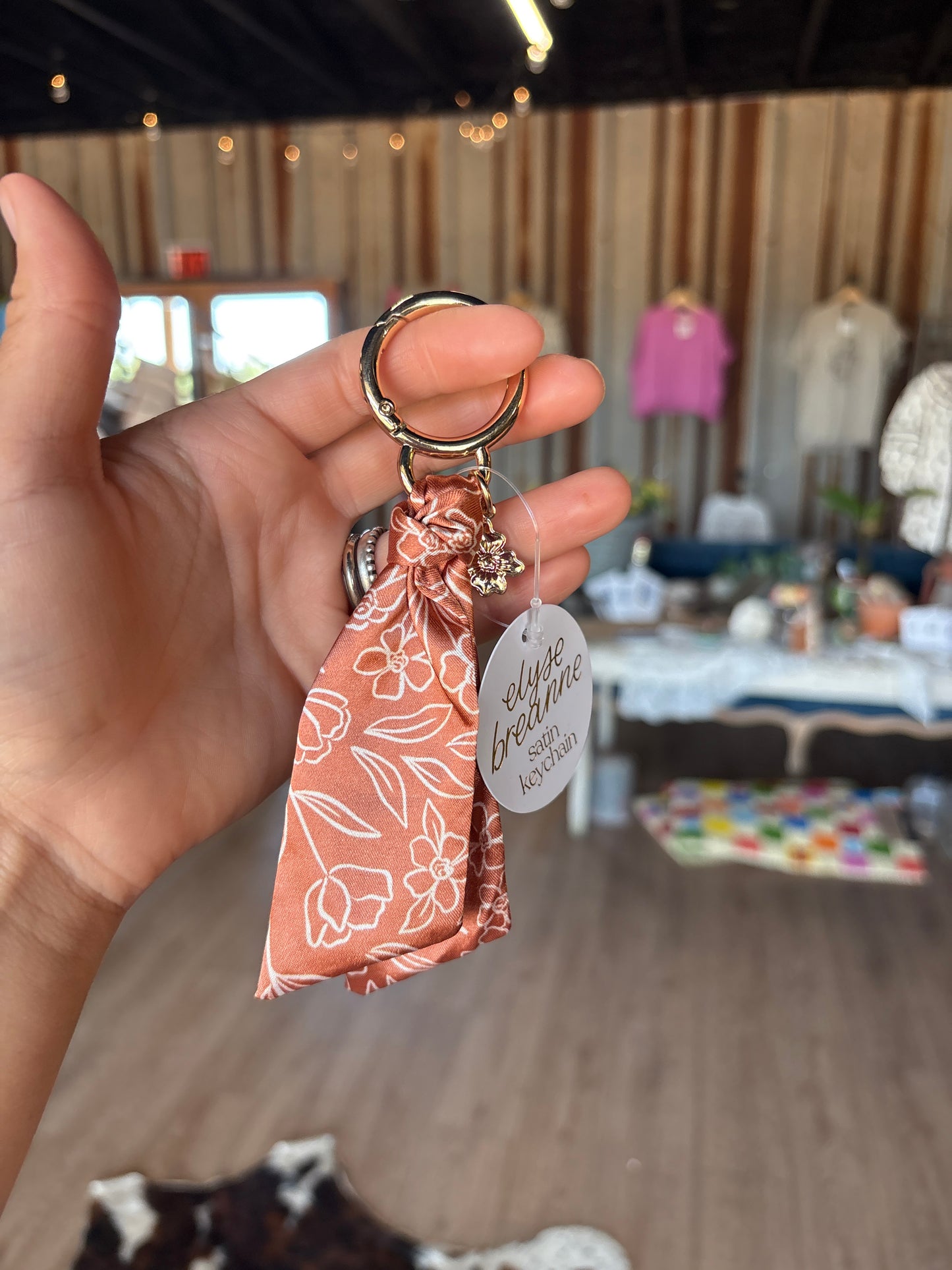 Satin Floral Keychains