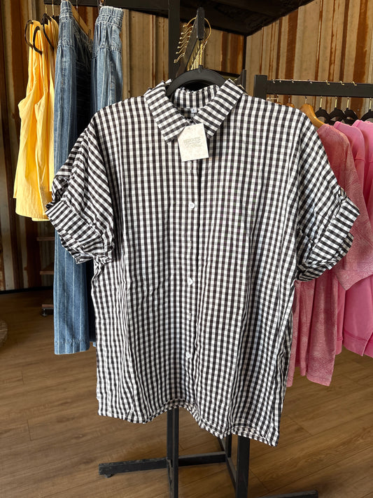 Gingham Bottom up Blouse
