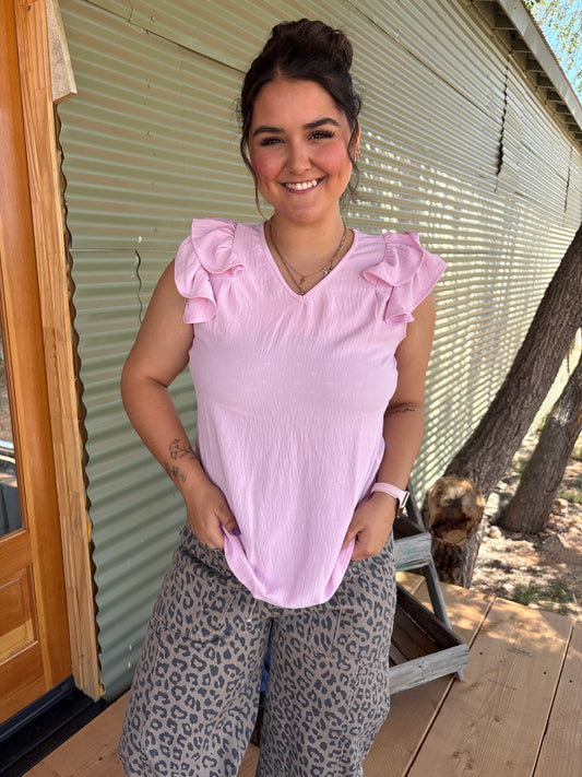 Pink Ruffled Blouse