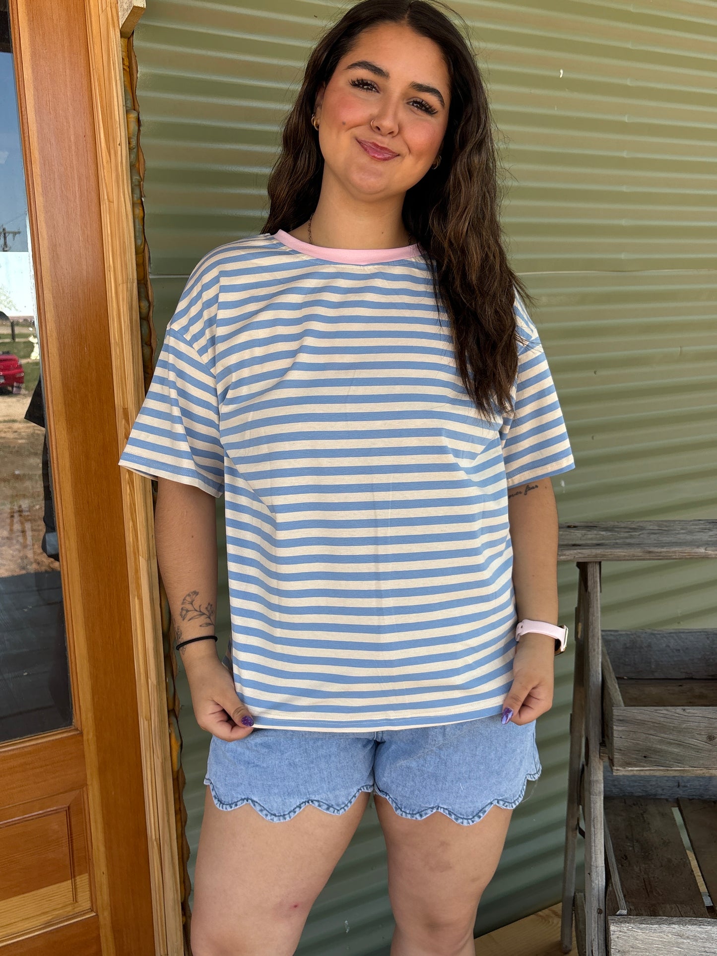 Blue striped Tee