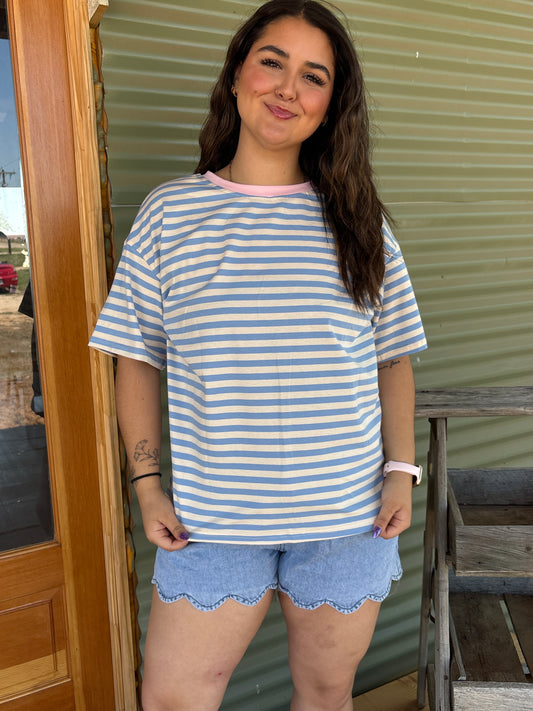 Blue striped Tee