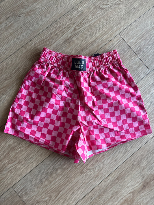 Pink Checkered Boxer Shorts