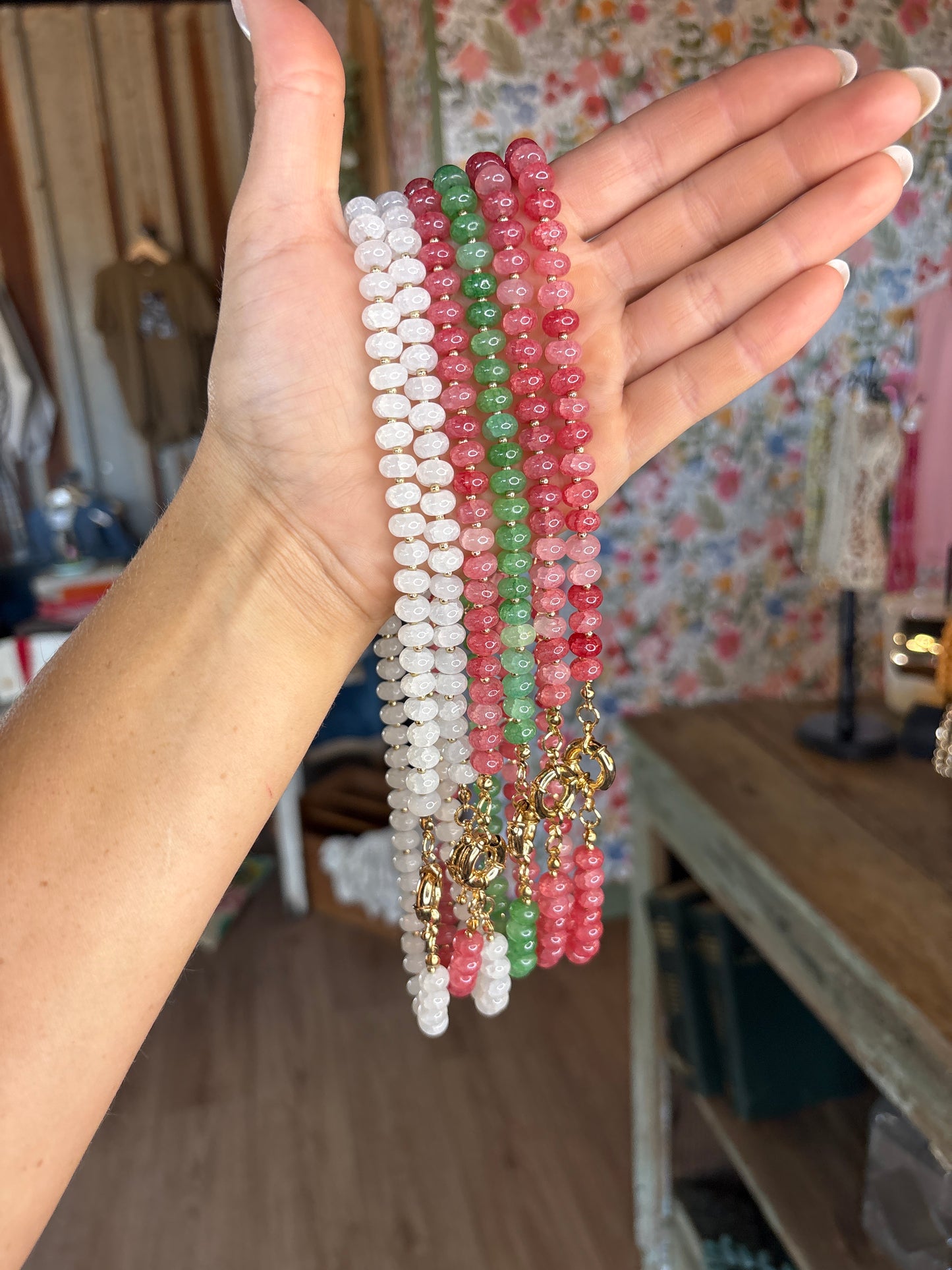 Gold Toggle Beaded Necklace
