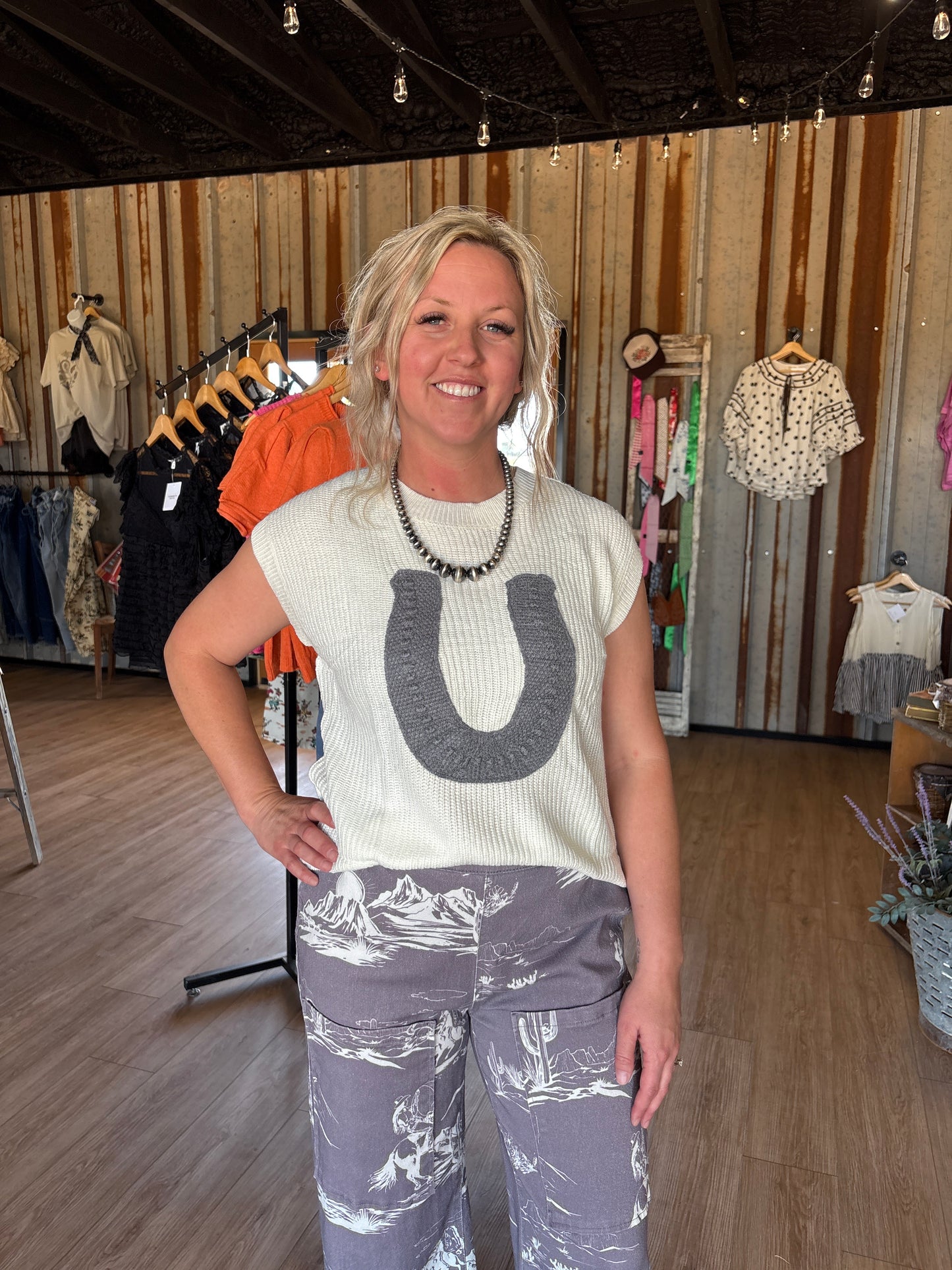 Horseshoe Knit Top