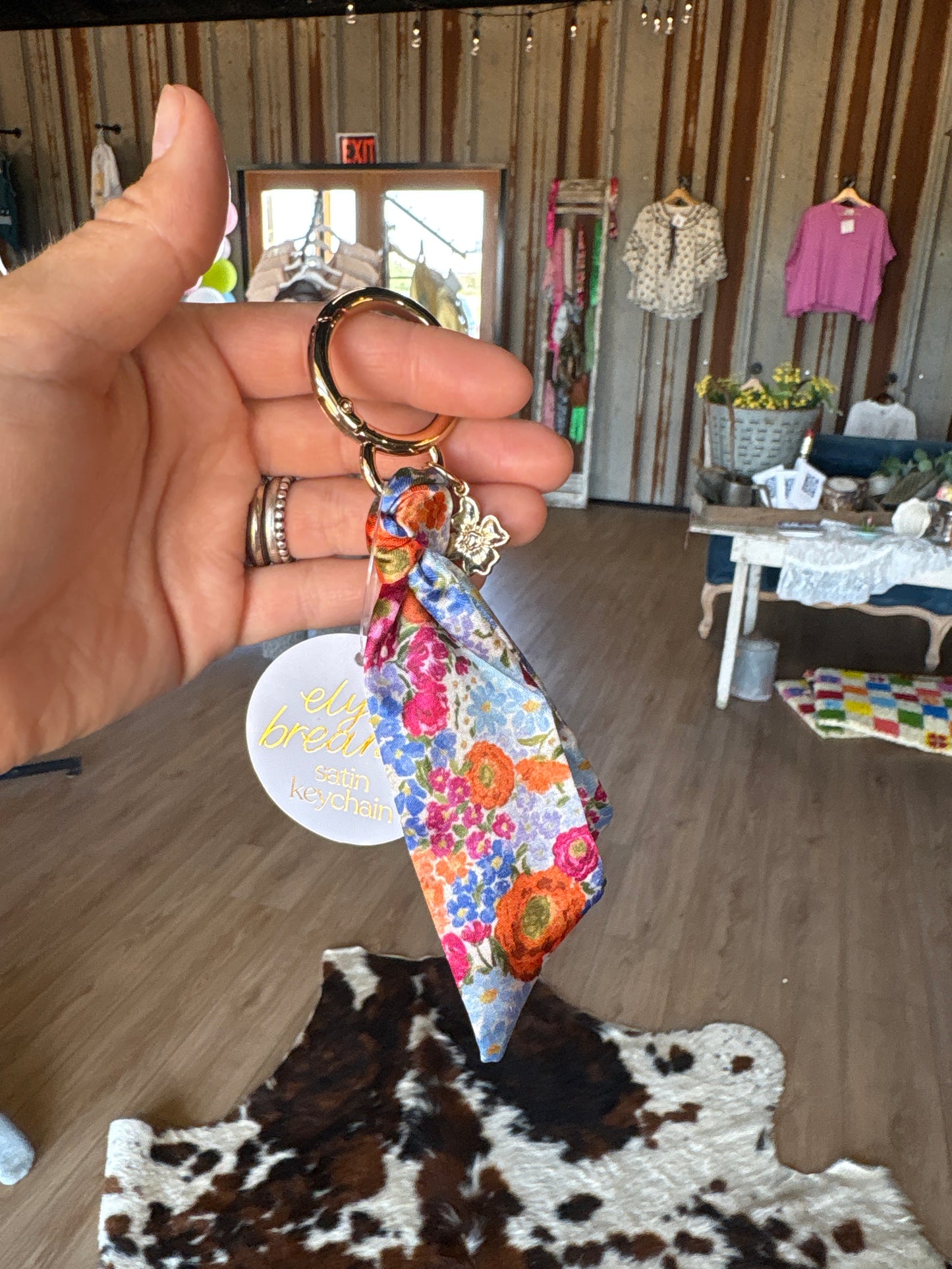 Satin Floral Keychains