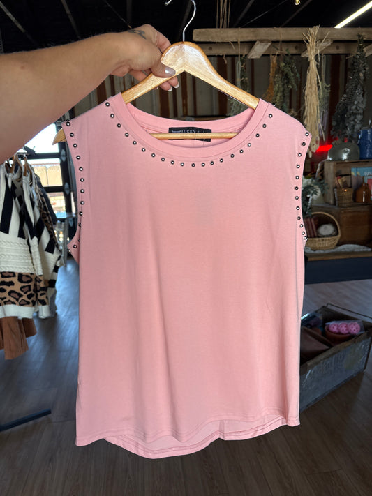 Pink Studded Tank