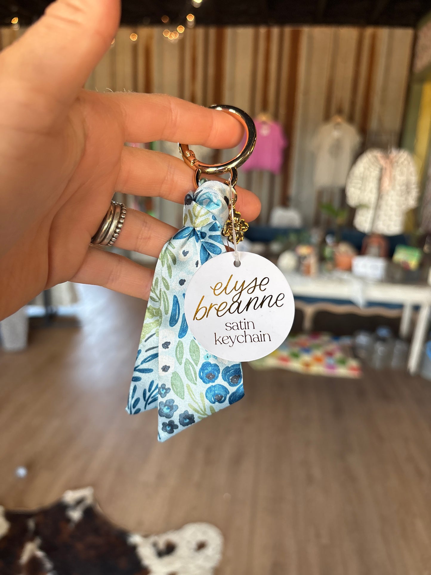 Satin Floral Keychains
