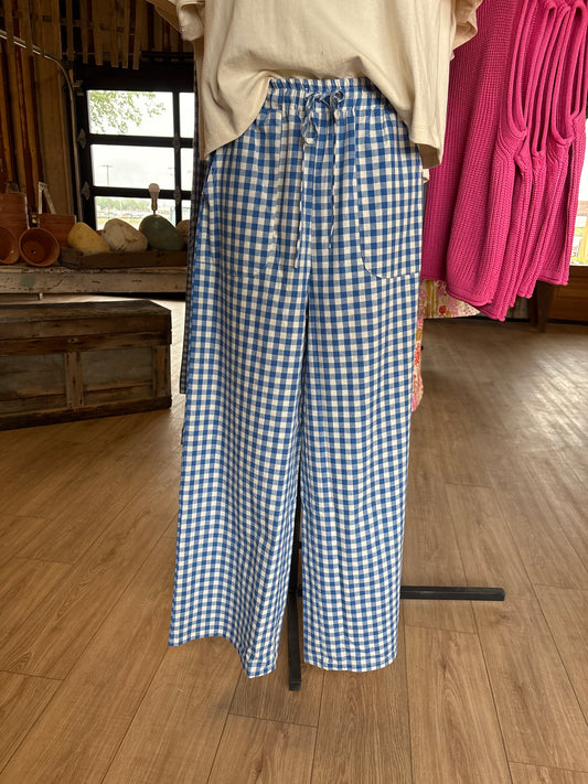 Blue Gingham Bottoms