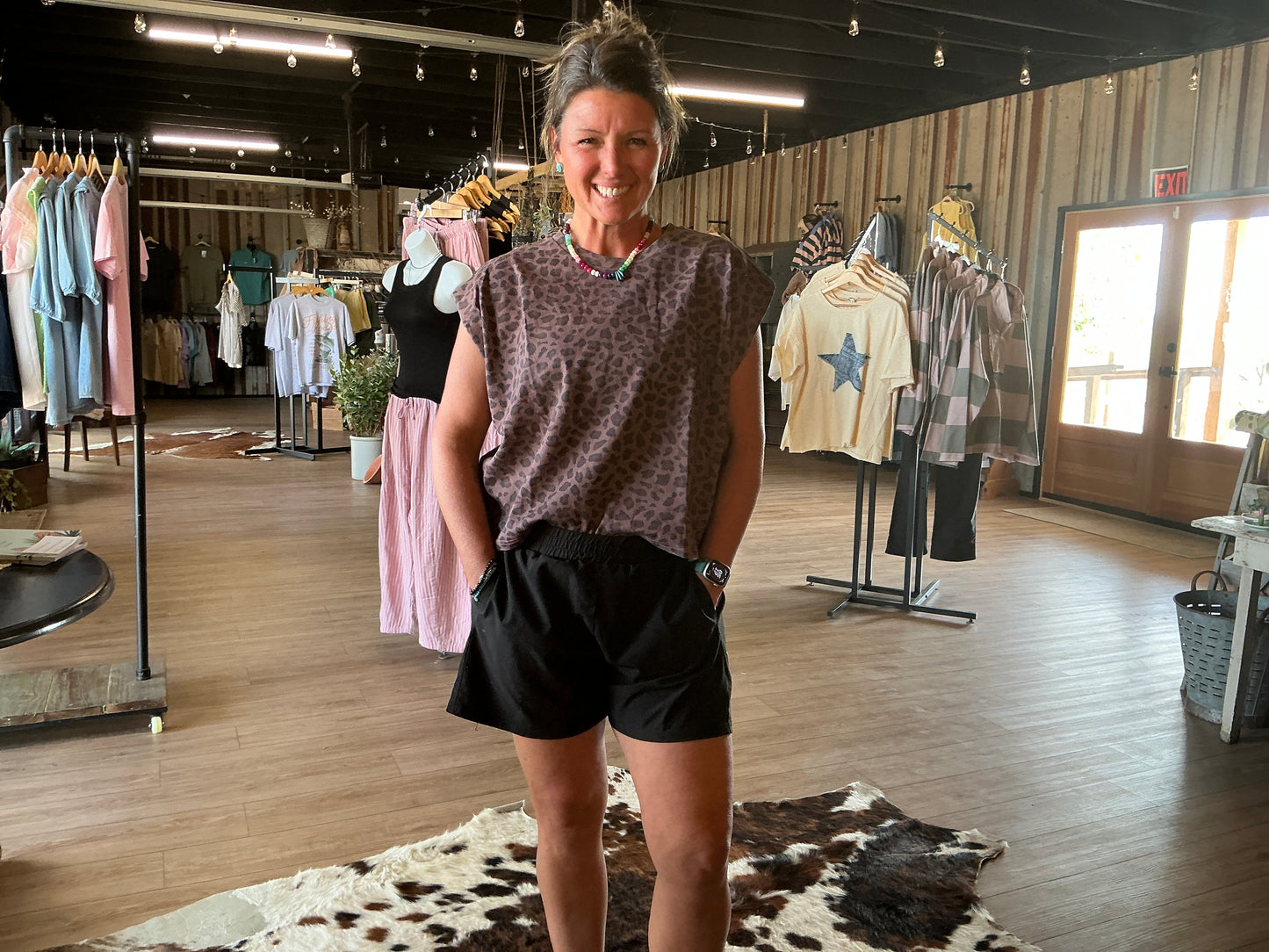 Brown Cheetah Muscle Shirt