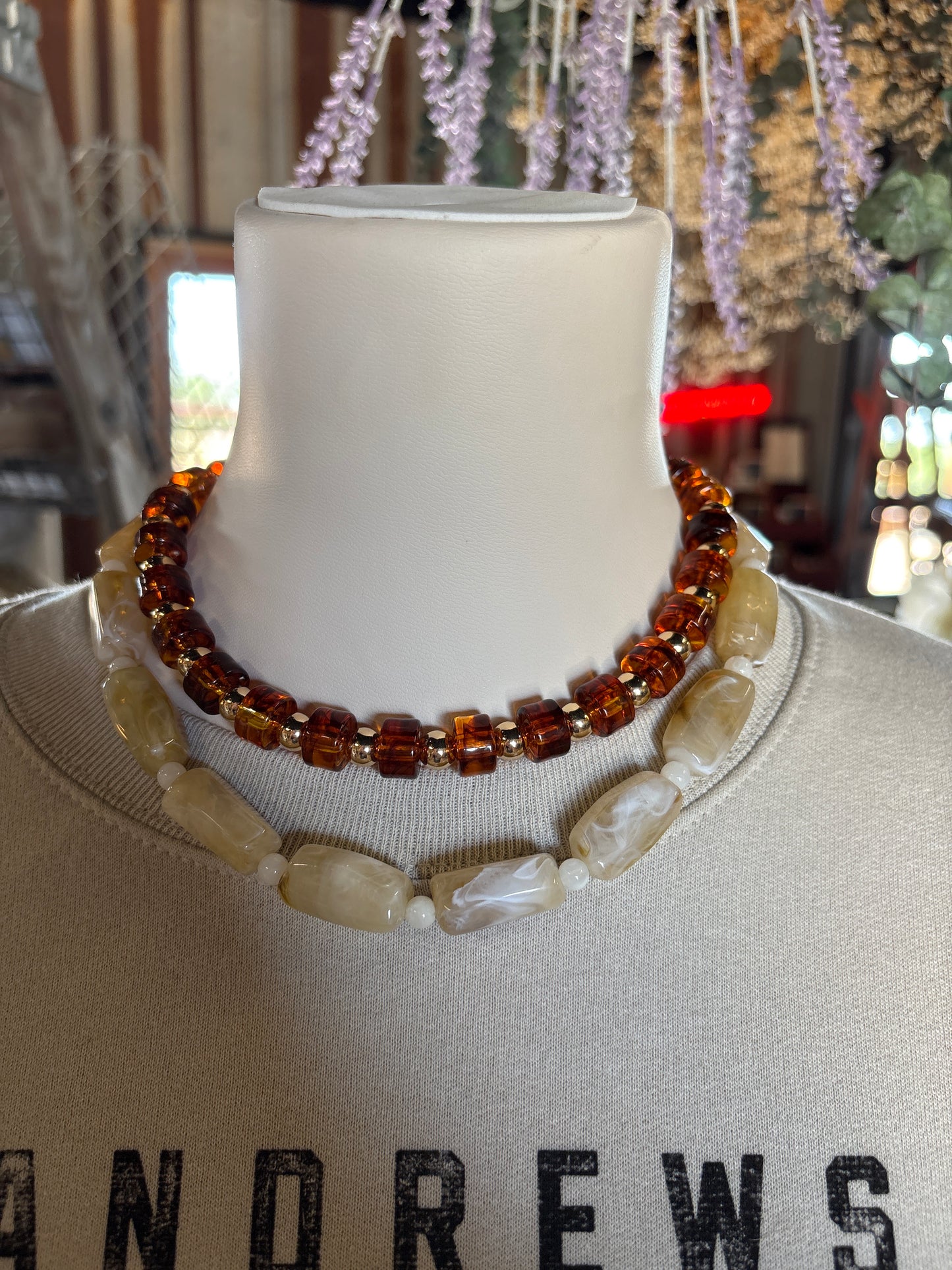 Tortoise and Gold beads