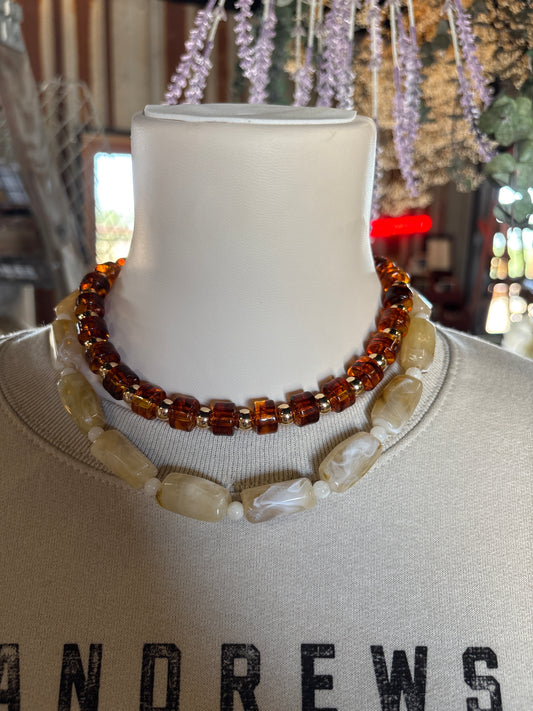 Tortoise and Gold beads