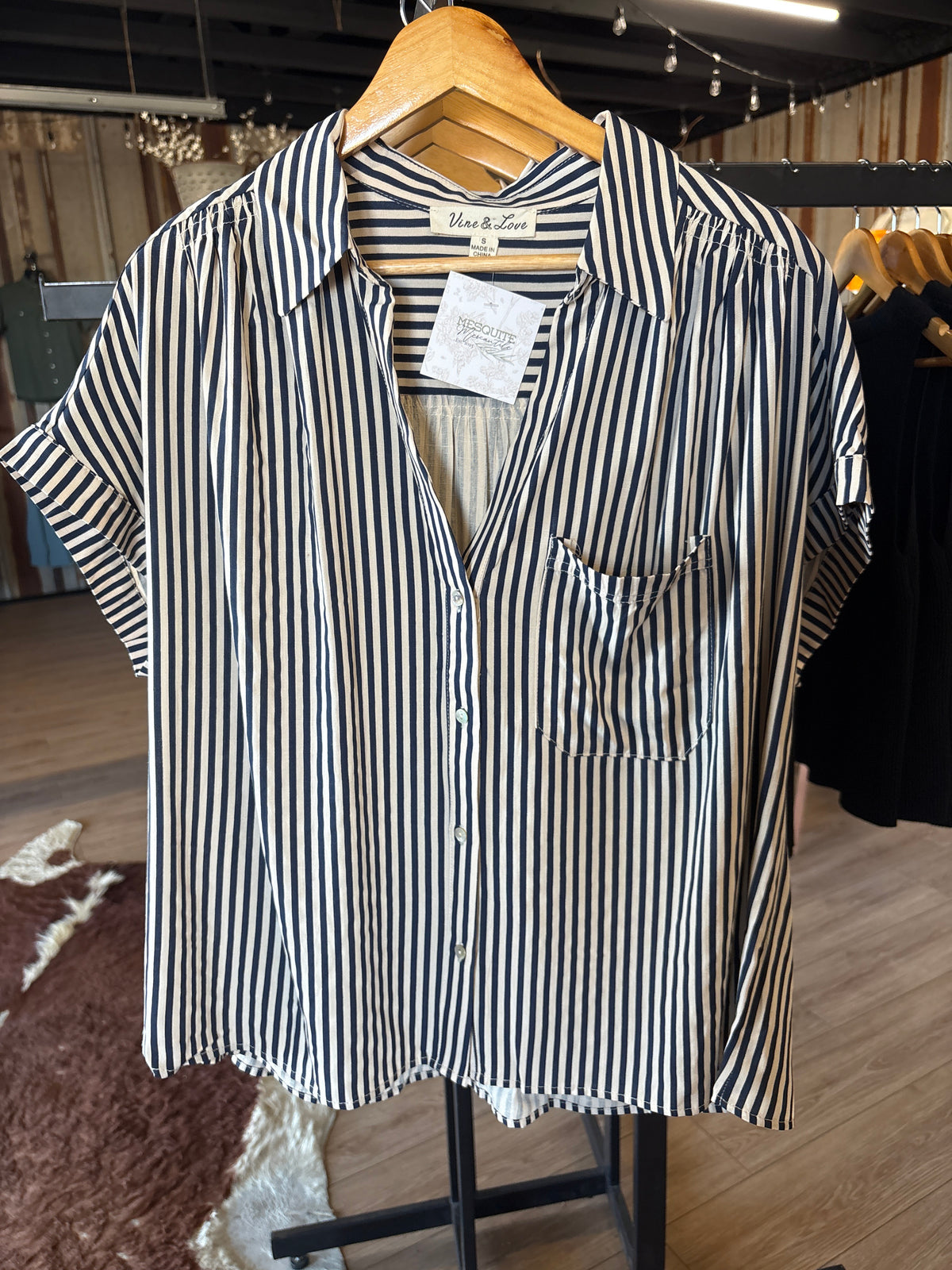 Navy Button Up
