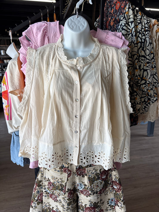 Cream Lace Blouse
