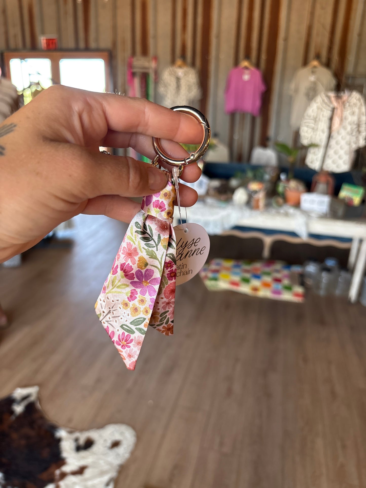 Satin Floral Keychains