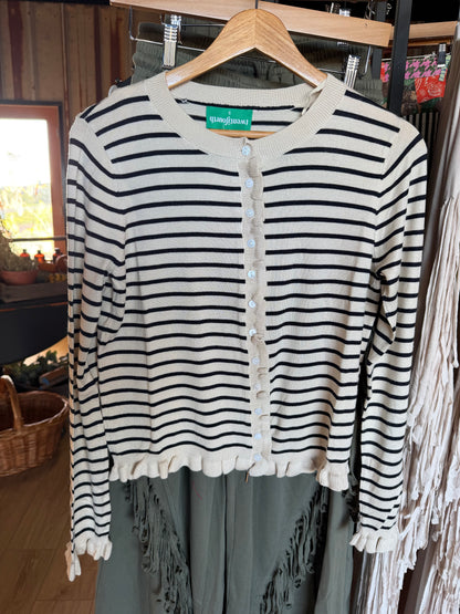 Scrunched Button front Cardigan