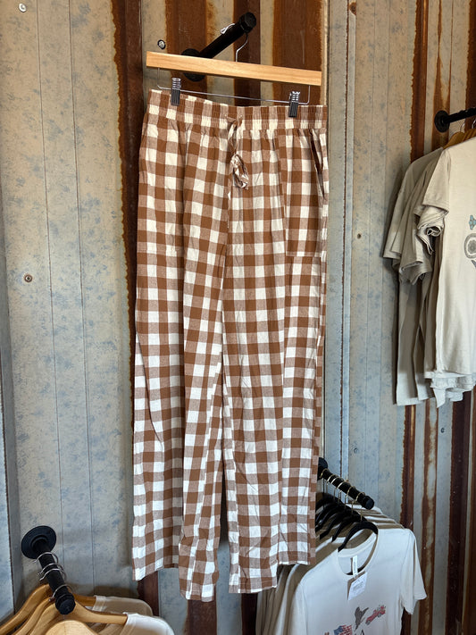 Brown Gingham Bottoms