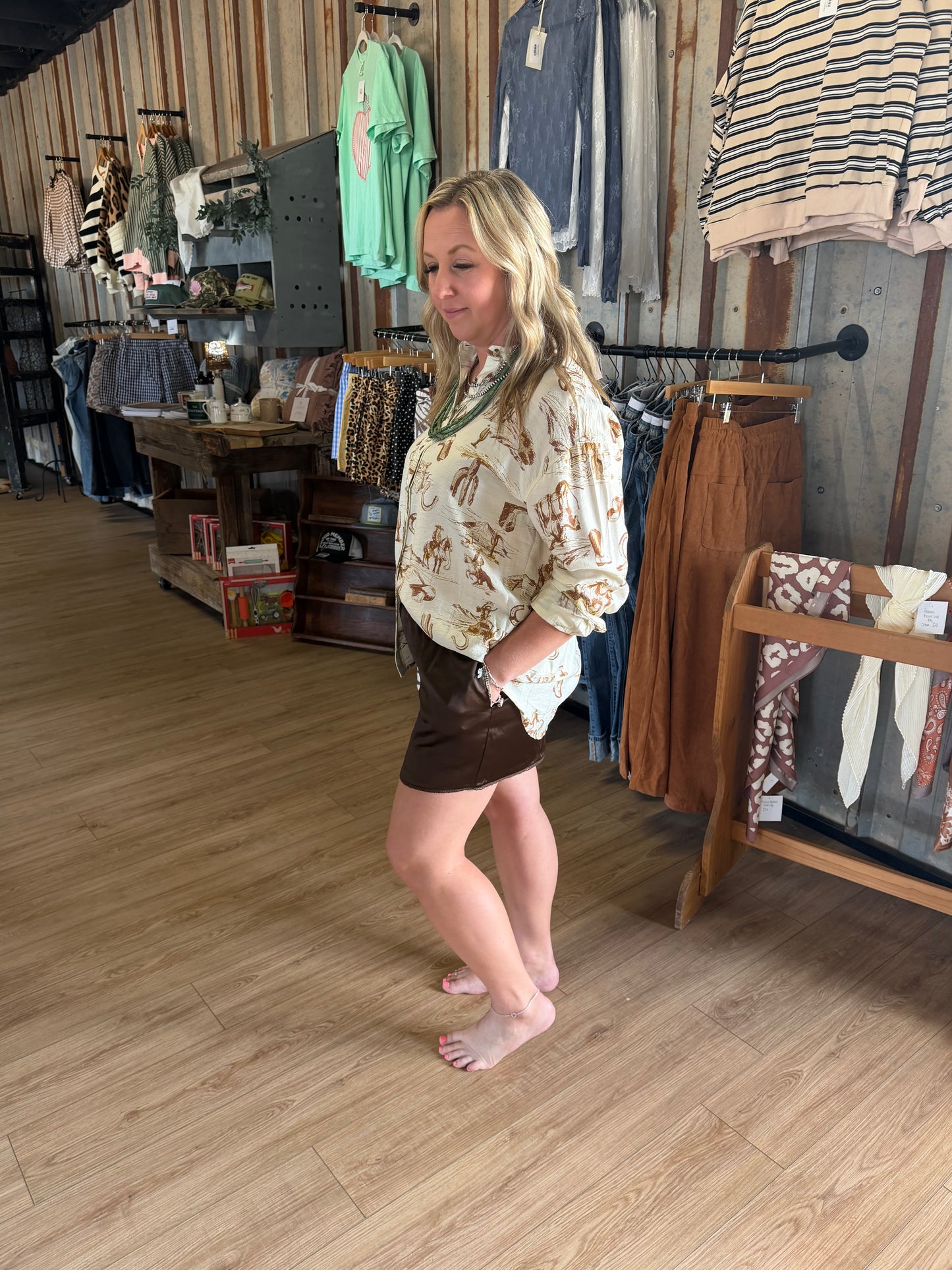 Espresso silk shorts