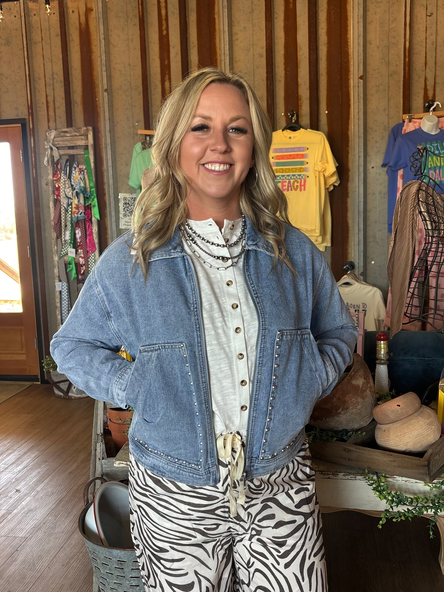 Denim Studded Jacket