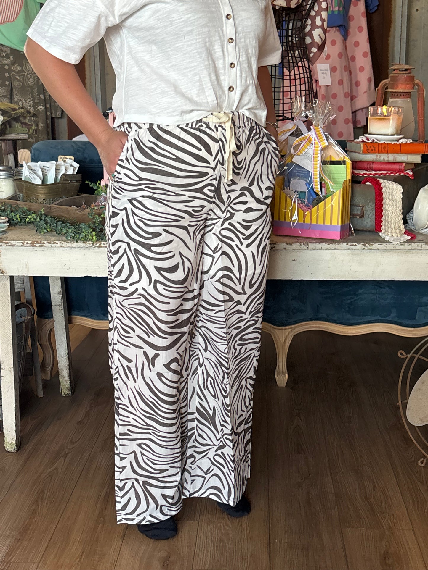 Linen Zebra Pants