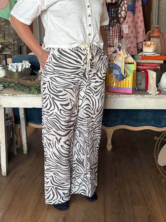 Linen Zebra Pants