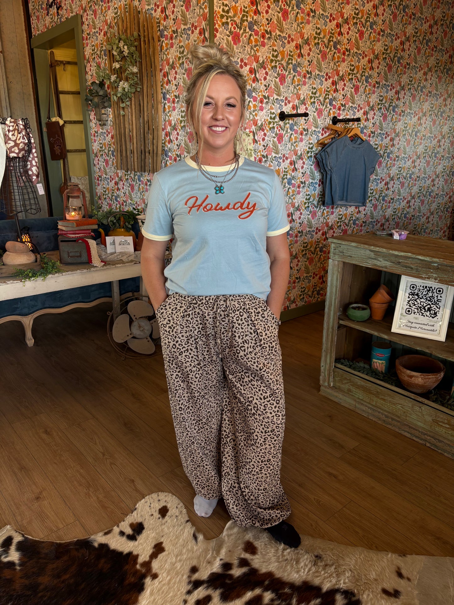 Drawstring Cheetah Pants