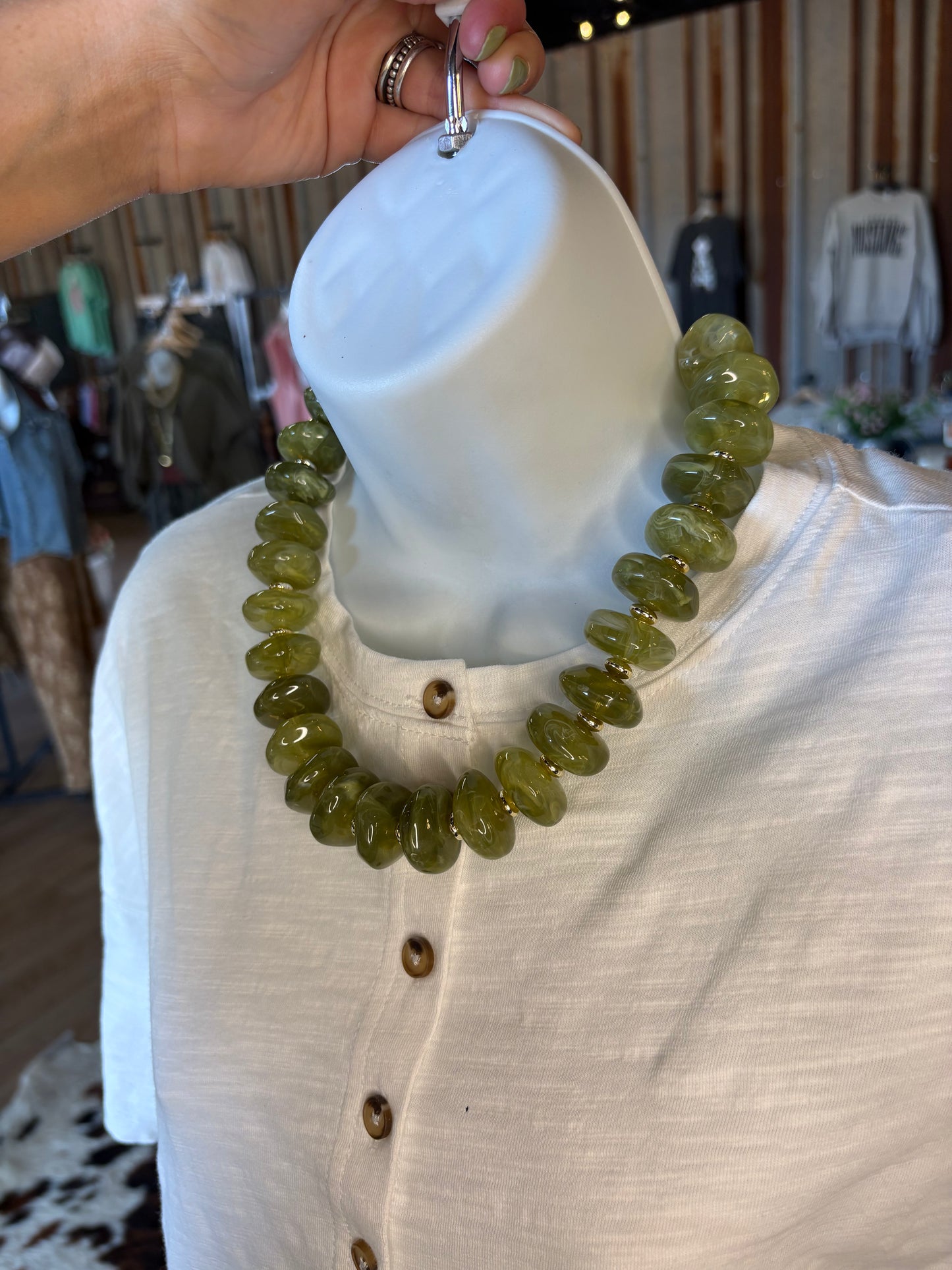 Randi Chunky Beads-chartreuse