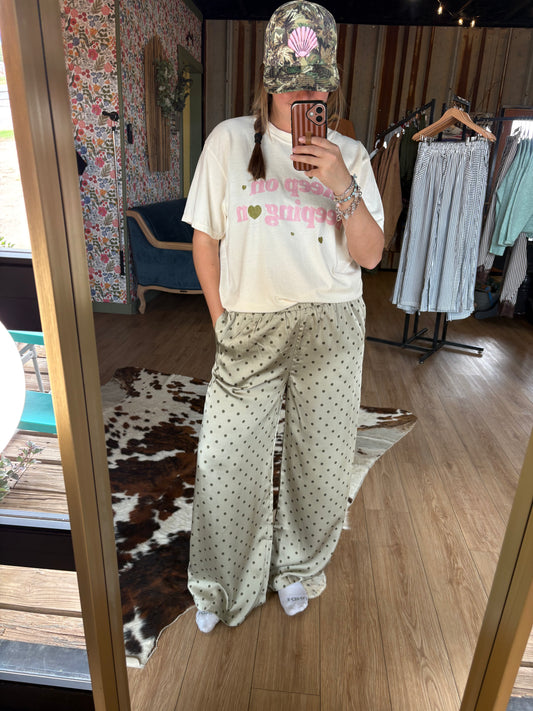 Satin Polka Dot Pant