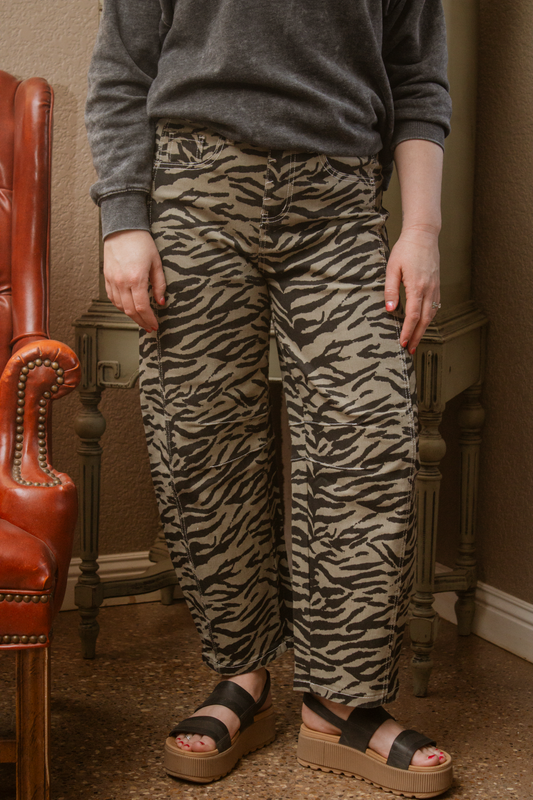 Zebra Barrel Jeans