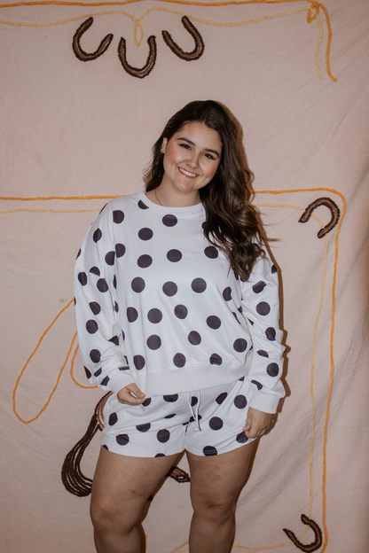 Polka Dot pullover Short Set