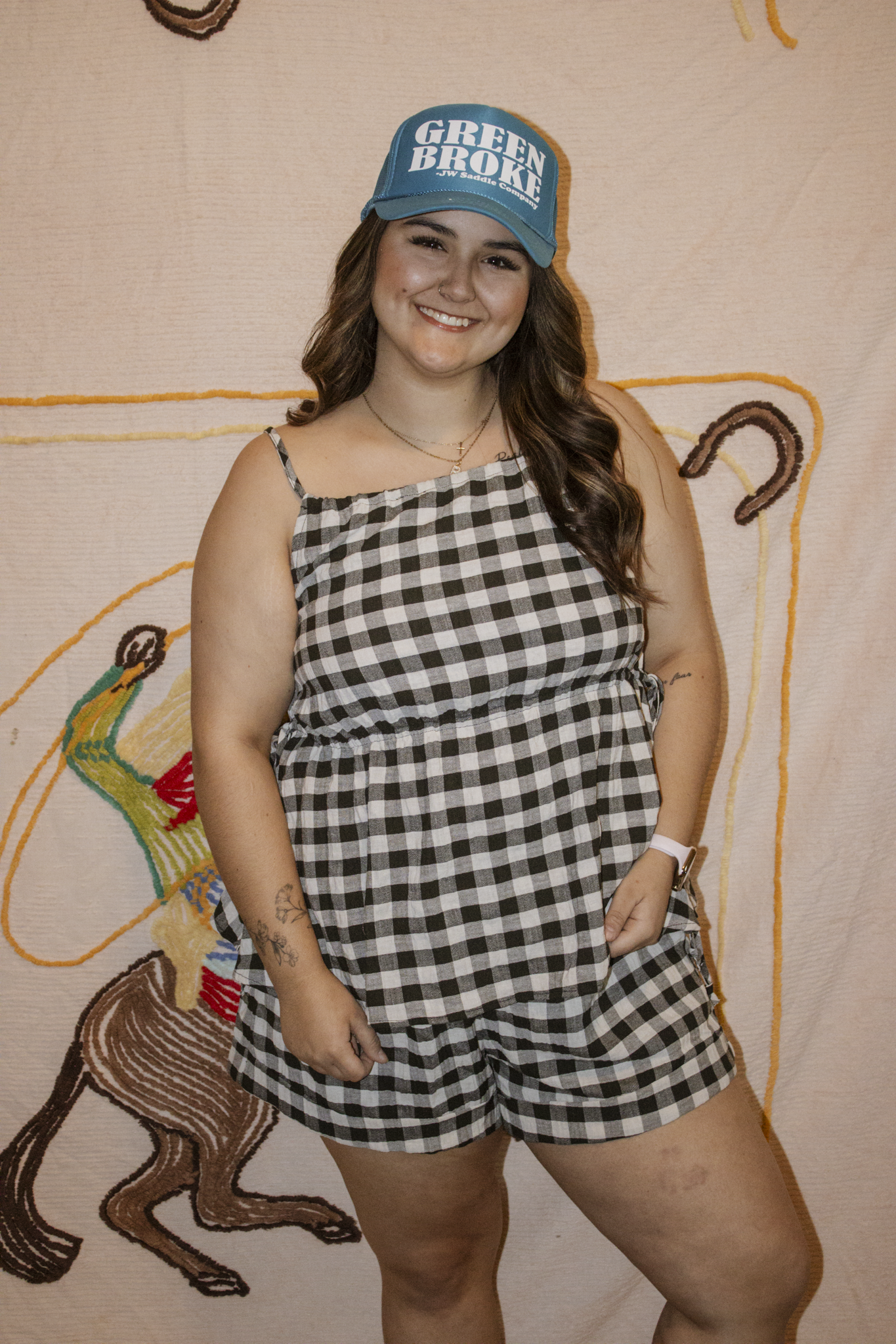 black and white gingham shorts