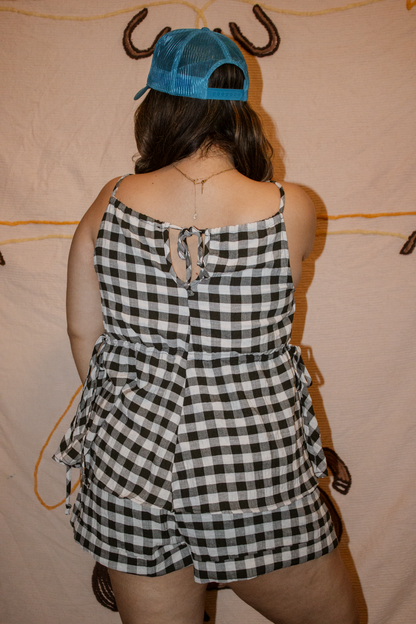 White & Black Gingham Shirt