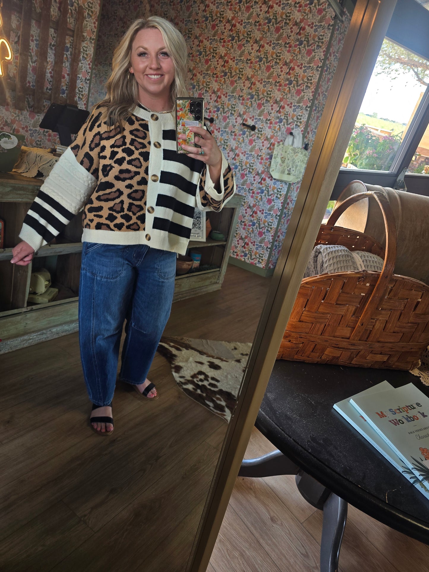 The Button Cheetah Sweater