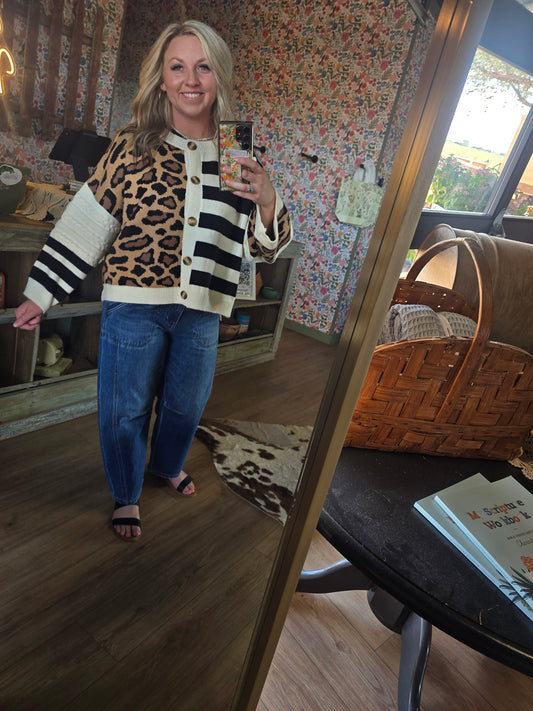 The Button Cheetah Sweater